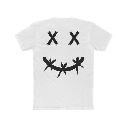 Unisex Cotton Crew Tee with Smiling Graphic - Casual Comfort for Everyday Wear