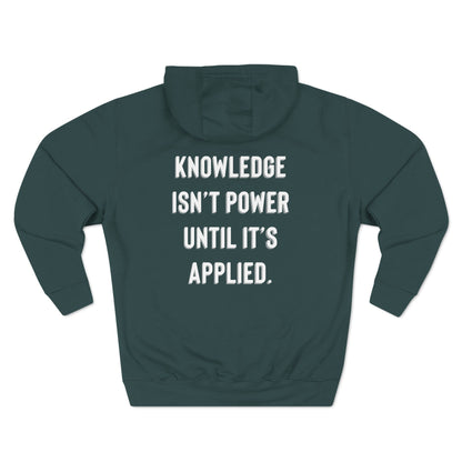knowledge Fleece Hoodie | Warm Motivational Design