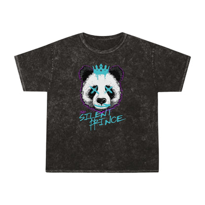 Silent Prince Panda Graohic T-Shirt Unisex Mineral Wash T-Shirt