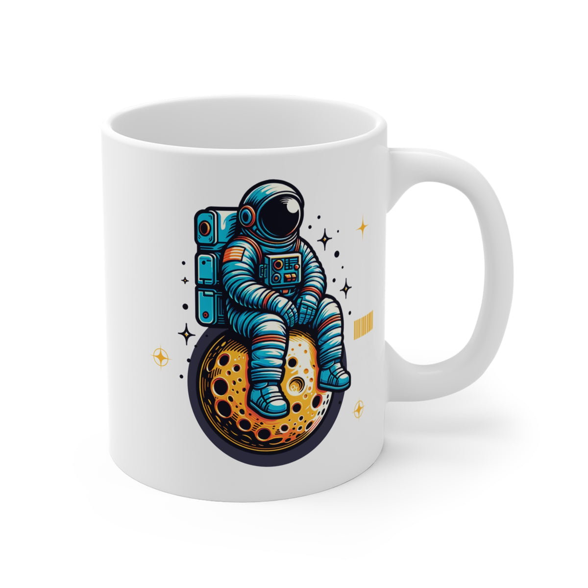Astronaut Themed 11oz Mug - Drifting Through the Cosmos